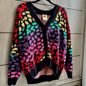 Farm Rio luxury long sleeve button up sweater small